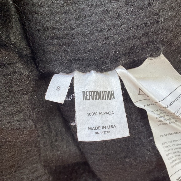 Reformation Black Alpaca Turtleneck Sweater Knit - Picture 7 of 14